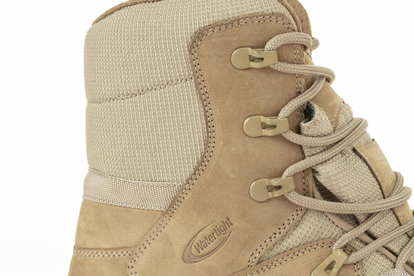 Бежевые кожаные мужские непромокаемые тактические ботинки P1490NBJ - Thumbnail