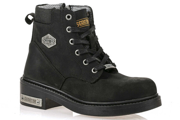 Black Leather Men's Boots M5121CS - Thumbnail