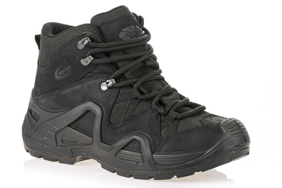 Черные кожаные мужские непромокаемые тактические ботинки P1492NS - Thumbnail