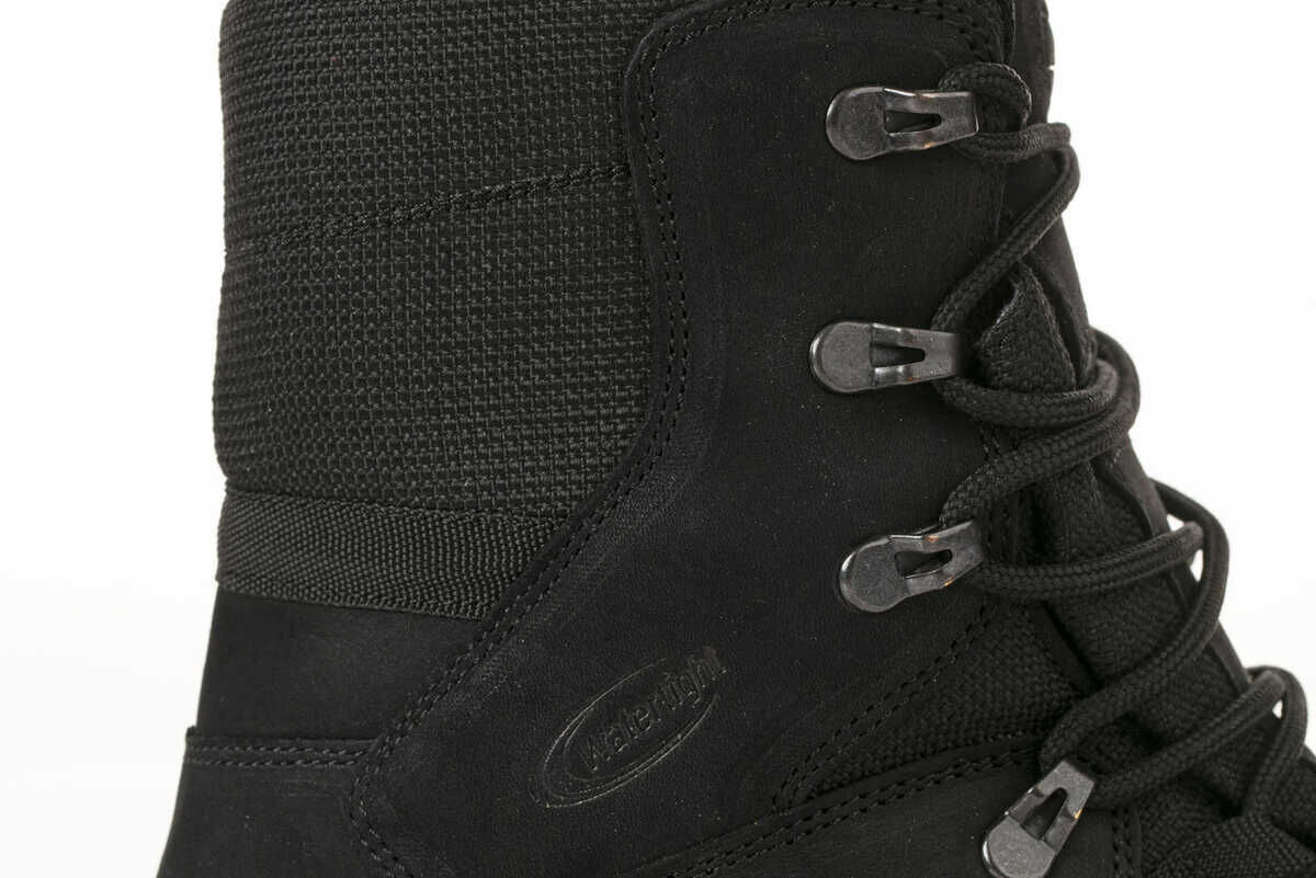 Черные кожаные мужские непромокаемые тактические ботинки P1490NS