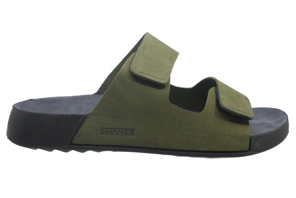 Scooter - Khaki Leather Men's Daily Anatomic Slippers M7011NH