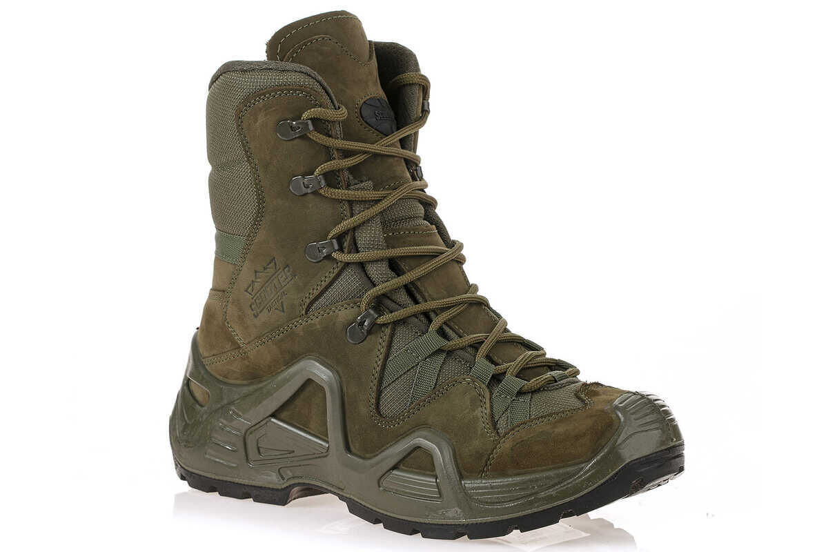 Khaki Leather Men's Watertight Tactical Boots P1490NH