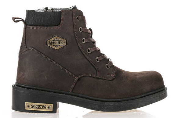 Кожаные темно-коричневые ботинки Скутер G5121CKO - Thumbnail
