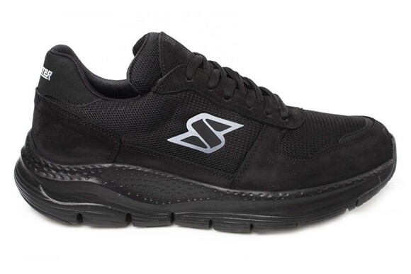 Nubuk Siyah Sneaker Ayakkabı G7022NS - Thumbnail