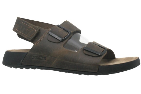 Olive Leather Men's Daily Anatomical Sandal M7012CO - Thumbnail