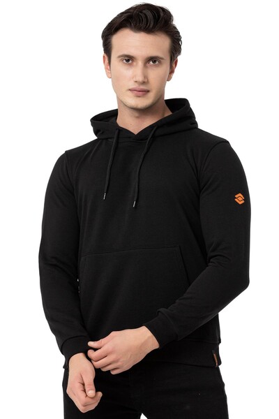 Scooter - Siyah Erkek Kapüşonlu Basic Sweatshirt M1518TS