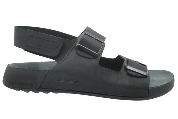 Scooter - Siyah Deri Erkek Günlük Anatomik Sandalet M7012CS
